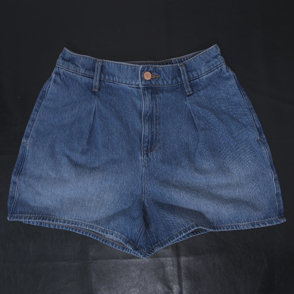 Express Single Pleat Denim Super High Rise 100% Cotton Short Size Small